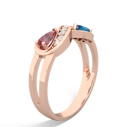 Pink Tourmaline Diamond Infinity 14K Rose Gold ring R5390