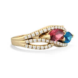 Pink Tourmaline Diamond Rivers 14K Yellow Gold ring R3070