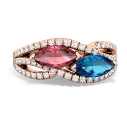 Pink Tourmaline Diamond Rivers 14K Rose Gold ring R3070