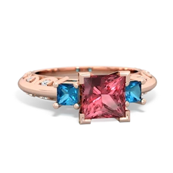 Pink Tourmaline Eternal Embrace Engagement 14K Rose Gold ring C2001