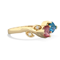 Pink Tourmaline Floral Elegance 14K Yellow Gold ring R5790