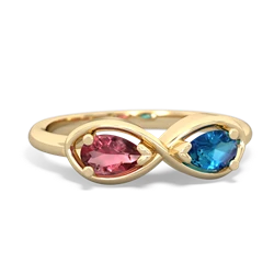 Pink Tourmaline Infinity 14K Yellow Gold ring R5050