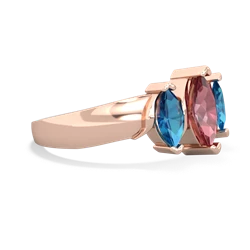 Pink Tourmaline Three Peeks 14K Rose Gold ring R2433