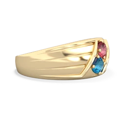 Pink Tourmaline Men's Streamline 14K Yellow Gold ring R0460