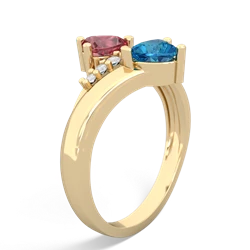 Pink Tourmaline Heart To Heart 14K Yellow Gold ring R2064