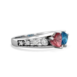 Pink Tourmaline Heart To Heart 14K White Gold ring R3342