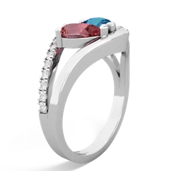 Pink Tourmaline Nestled Heart Keepsake 14K White Gold ring R5650