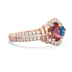 Pink Tourmaline Art-Deco Keepsake 14K Rose Gold ring R5630