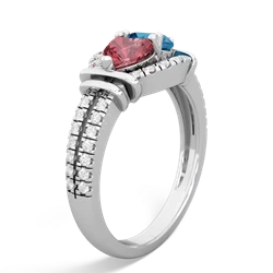 Pink Tourmaline Art-Deco Keepsake 14K White Gold ring R5630