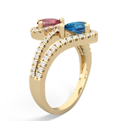 Pink Tourmaline Diamond Dazzler 14K Yellow Gold ring R3000