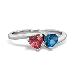 Pink Tourmaline Sweethearts 14K White Gold ring R5260