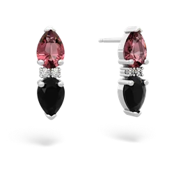 Pink Tourmaline Bowtie Drop 14K White Gold earrings E0865