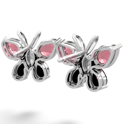 Pink Tourmaline Butterfly 14K White Gold earrings E2215