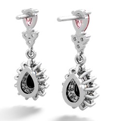 Pink Tourmaline Halo Pear Dangle 14K White Gold earrings E1882