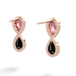 Pink Tourmaline Infinity 14K Rose Gold earrings E5050