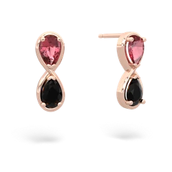 Pink Tourmaline Infinity 14K Rose Gold earrings E5050