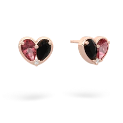 Pink Tourmaline 'Our Heart' 14K Rose Gold earrings E5072