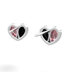 Pink Tourmaline 'Our Heart' 14K White Gold earrings E5072