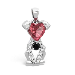 Pink Tourmaline Puppy Love 14K White Gold pendant P5800