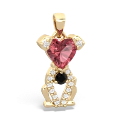 Pink Tourmaline Puppy Love 14K Yellow Gold pendant P5800