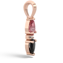 Pink Tourmaline Bowtie Drop 14K Rose Gold pendant P0865