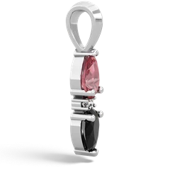Pink Tourmaline Bowtie Drop 14K White Gold pendant P0865