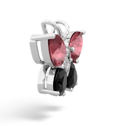 Pink Tourmaline Butterfly 14K White Gold pendant P2215