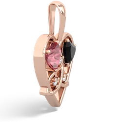 Pink Tourmaline Celtic Trinity Heart 14K Rose Gold pendant P5331