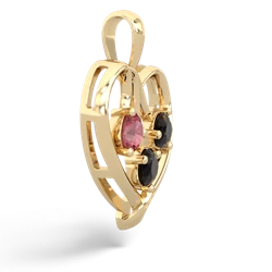 Pink Tourmaline Glowing Heart 14K Yellow Gold pendant P2233