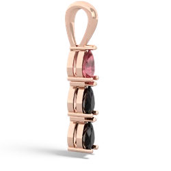 Pink Tourmaline Dew Drops 14K Rose Gold pendant P2251