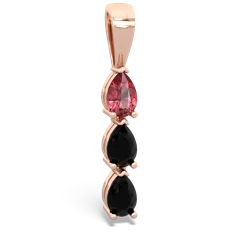 Pink Tourmaline Dew Drops 14K Rose Gold pendant P2251