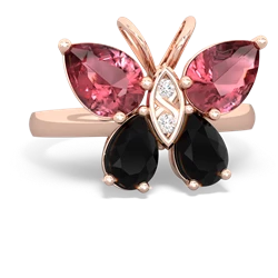 Pink Tourmaline Butterfly 14K Rose Gold ring R2215