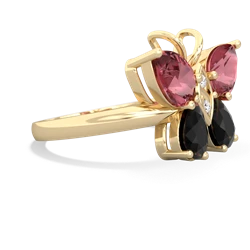 Pink Tourmaline Butterfly 14K Yellow Gold ring R2215