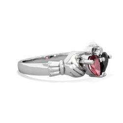 Pink Tourmaline 'Our Heart' Claddagh 14K White Gold ring R2388