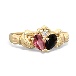 Pink Tourmaline 'Our Heart' Claddagh 14K Yellow Gold ring R2388