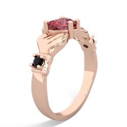 Pink Tourmaline Claddagh Keepsake 14K Rose Gold ring R5245