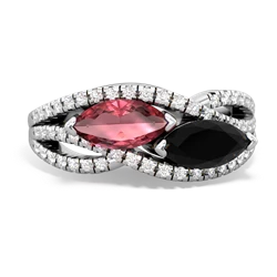 Pink Tourmaline Diamond Rivers 14K White Gold ring R3070