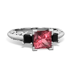 Pink Tourmaline Eternal Embrace Engagement 14K White Gold ring C2001