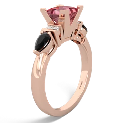 Pink Tourmaline 6Mm Princess Eternal Embrace Engagement 14K Rose Gold ring C2002