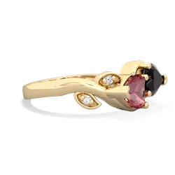 Pink Tourmaline Floral Elegance 14K Yellow Gold ring R5790