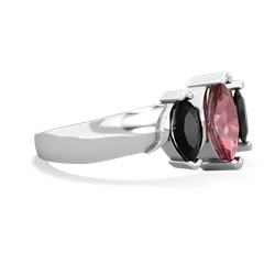Pink Tourmaline Three Peeks 14K White Gold ring R2433