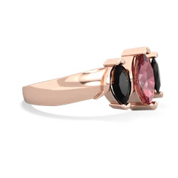 Pink Tourmaline Three Peeks 14K Rose Gold ring R2433