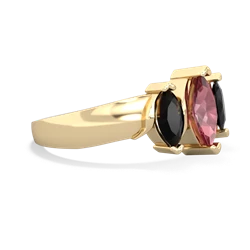 Pink Tourmaline Three Peeks 14K Yellow Gold ring R2433