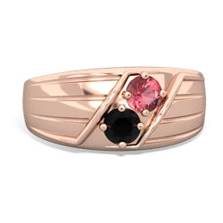 Pink Tourmaline Men's Streamline 14K Rose Gold ring R0460