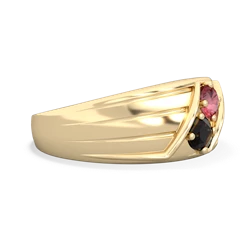 Pink Tourmaline Men's Streamline 14K Yellow Gold ring R0460