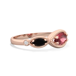 Pink Tourmaline Milgrain Marquise 14K Rose Gold ring R5700