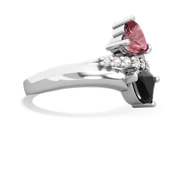 Pink Tourmaline Heart To Heart 14K White Gold ring R2064