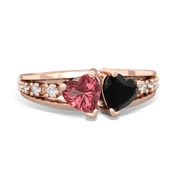 Pink Tourmaline Heart To Heart 14K Rose Gold ring R3342