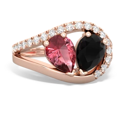 Pink Tourmaline Nestled Heart Keepsake 14K Rose Gold ring R5650