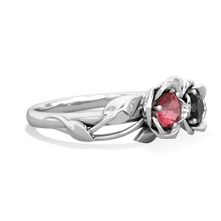 Pink Tourmaline Rose Garden 14K White Gold ring R5510